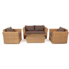 Лаунж-зона из искусственного ротанга, цвет соломенный 4SIS Капучино Сингл KSS2C2T-4-SET Лаунж-зона из искусственного ротанга, цвет соломенный 4SIS Капучино Сингл KSS2C2T-4-SET
