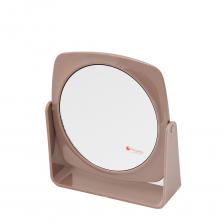 HAIRWAY Зеркало настольное, двухстороннее, коричневый пластик, 2-х кратное увеличение, 17х17,5 см / Hairway HAIRWAY Зеркало настольное, двухстороннее, коричневый пластик, 2-х кратное увеличение, 17х17,5 см / Hairway