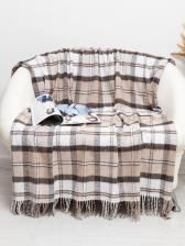 Плед с бахромой Vladi Palermo, 140x200 см, белый, коричневый, шерсть 20%, пан 40% Плед с бахромой Vladi Palermo, 140x200 см, белый, коричневый, шерсть 20%, пан 40%