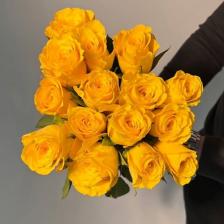 Букет живых цветов ЦВЕТЫ ДЛЯ ВАС Букет из 15 желтых роз (Кения) Букет живых цветов ЦВЕТЫ ДЛЯ ВАС Букет из 15 желтых роз (Кения)