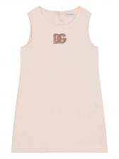 Dolce & Gabbana Kids платье без рукавов с вышитым логотипом, розовый Dolce & Gabbana Kids платье без рукавов с вышитым логотипом, розовый