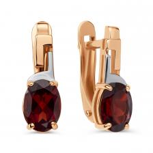 Золотые серьги с гранатом Золотые серьги с гранатом