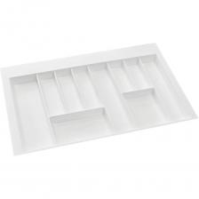 Лоток для столовых приборов, 900, белый - кухонный аксессуар, необходимый практически в любом доме. Лоток позволяет удобно рассортировать внутри кухонного ящика ложки, вилки, ножи и другие постоянно используемые столовые приборы. Лоток специально подбирается под размеры конкретного ящика стола или кухонного гарнитура. При необходимости можно самостоятельно уменьшить размеры лотка, подрезав его по месту, но в пределах, установленных производителем. У данной модели:- ширина может быть уменьшена с 490 мм до 424 мм.- длина 850 мм может быть уменьшена до 790 мм. Лоток для столовых приборов, 900, белый - кухонный аксессуар, необходимый практически в любом доме. Лоток позволяет удобно рассортировать внутри кухонного ящика ложки, вилки, ножи и другие постоянно используемые столовые приборы. Лоток специально подбирается под размеры конкретного ящика стола или кухонного гарнитура. При необходимости можно самостоятельно уменьшить размеры лотка, подрезав его по месту, но в пределах, установленных производителем. У данной модели:- ширина может быть уменьшена с 490 мм до 424 мм.- длина 850 мм может быть уменьшена до 790 мм.