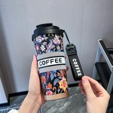 Высококачественная кофейная чашка из нержавеющей стали 316, бытовая соломенная чашка для двойного напитка, портативная веревочная изоляционная чашка для воды Высококачественная кофейная чашка из нержавеющей стали 316, бытовая соломенная чашка для двойного напитка, портативная веревочная изоляционная чашка для воды