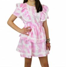 Платье Vivian для девочки в розовом тай-дае Tweenstyle Платье Vivian для девочки в розовом тай-дае Tweenstyle