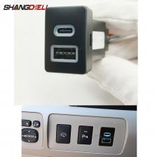 Автомобильное зарядное устройство USB PD Quick Charge QC3.0, адаптер для зарядки телефона, кнопка розетки для Mitsubishi Outlander Eclipse Cross L200 Triton Автомобильное зарядное устройство USB PD Quick Charge QC3.0, адаптер для зарядки телефона, кнопка розетки для Mitsubishi Outlander Eclipse Cross L200 Triton