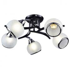 люстра потолочная РОССВЕТ Альма 5х60Вт Е27 металл черный+хром люстра потолочная РОССВЕТ Альма 5х60Вт Е27 металл черный+хром