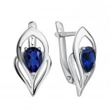 Серебряные серьги с сапфирами и родированием Серебряные серьги с сапфирами и родированием