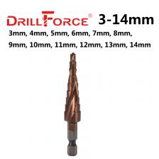 DRILLFORCE Ступенчатое сверло M35 5% кобальт 3-12/3-14/4-12-20/4-22/4-25/4-32/5-21/5-27/6-24 мм DRILLFORCE Ступенчатое сверло M35 5% кобальт 3-12/3-14/4-12-20/4-22/4-25/4-32/5-21/5-27/6-24 мм