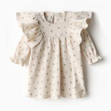 Платье с дл. рукавом Крошка Я Wildflowers, рост 74-80 см, бежевый Платье с дл. рукавом Крошка Я Wildflowers, рост 74-80 см, бежевый