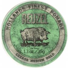 Reuzel, Hollands Finest Pomade, помада средней фиксации на основе воска и масел, Зеленая, 35 г Reuzel, Hollands Finest Pomade, помада средней фиксации на основе воска и масел, Зеленая, 35 г