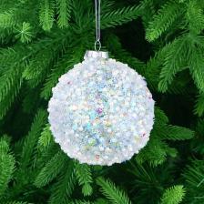 Игрушка ёлочная Yancheng Shiny шар стеклянный с разноцветным орнаментом 10х10 см Игрушка ёлочная Yancheng Shiny шар стеклянный с разноцветным орнаментом 10х10 см