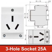 Модульная розетка DIN-рейка UK US EU FR IT 16/25А 250В Модульная розетка DIN-рейка UK US EU FR IT 16/25А 250В