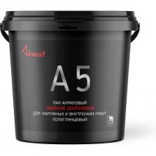 Защитно-декоративный лак для древесины A 5 подчеркивает естественную красоту дерева и создаёт полуглянцевую поверхность. Базовые цвета: иней, сосна, калужница, орегон, орех, махагон, дуб, палисандр, бесцветный. Возможна колеровка в другие цвета. Финишный цвет покрытия зависит от породы и первоначального цвета древесины, а также от количества слоев. Лак обладает высокими антисептическими свойствами, содержит ультрафиолетовый фильтр, нетоксичен. Применяется для внутренних и наружных работ. НАЗНАЧЕНИЕ: для защитно-декоративной отделки и тонирования деревянных поверхностей под различные породы дерева внутри и снаружи помещений. СПОСОБ НАНЕСЕНИЯ: перед применением лак следует перемешать. Допускается разбавление водой не более 5% от массы. Лак наносит на чистую сухую поверхность в 1-2 слоя при температуре не ниже +5°C кистью, валиком или распылителем. Для получения качественного покрытия деревянные поверхности после нанесения первого слоя рекомендуется ошлифовать. При тонировании поверхности каждый последующий слой увеличивает интенсивность цвета. По окончании работ инструменты промыть водой. ВРЕМЯ ВЫСЫХАНИЯ: 2 часа – между слоями, полное высыхание – 24 часа при температуре +20±2°C и относительной влажности 70±10%. При понижении температуры и увеличении относительной влажности воздуха время высыхания может увеличиваться. Защитно-декоративный лак для древесины A 5 подчеркивает естественную красоту дерева и создаёт полуглянцевую поверхность. Базовые цвета: иней, сосна, калужница, орегон, орех, махагон, дуб, палисандр, бесцветный. Возможна колеровка в другие цвета. Финишный цвет покрытия зависит от породы и первоначального цвета древесины, а также от количества слоев. Лак обладает высокими антисептическими свойствами, содержит ультрафиолетовый фильтр, нетоксичен. Применяется для внутренних и наружных работ. НАЗНАЧЕНИЕ: для защитно-декоративной отделки и тонирования деревянных поверхностей под различные породы дерева внутри и снаружи помещений. СПОСОБ НАНЕСЕНИЯ: перед применением лак следует перемешать. Допускается разбавление водой не более 5% от массы. Лак наносит на чистую сухую поверхность в 1-2 слоя при температуре не ниже +5°C кистью, валиком или распылителем. Для получения качественного покрытия деревянные поверхности после нанесения первого слоя рекомендуется ошлифовать. При тонировании поверхности каждый последующий слой увеличивает интенсивность цвета. По окончании работ инструменты промыть водой. ВРЕМЯ ВЫСЫХАНИЯ: 2 часа – между слоями, полное высыхание – 24 часа при температуре +20±2°C и относительной влажности 70±10%. При понижении температуры и увеличении относительной влажности воздуха время высыхания может увеличиваться.