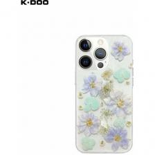 Чехол K-DOO Flowers iPhone 14 Pro, сиреневый Чехол K-DOO Flowers iPhone 14 Pro, сиреневый