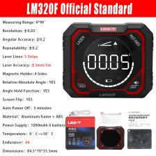 UNI-T LM320 Инклинометр Цифровой измеритель ангела 4*90 ° с моментальным абсолютным измерением угла, магнитный инклинометр MM/M IN/FT UNI-T LM320 Инклинометр Цифровой измеритель ангела 4*90 ° с моментальным абсолютным измерением угла, магнитный инклинометр MM/M IN/FT