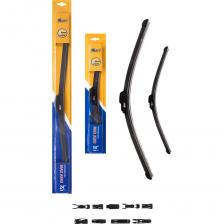 Комплект бескаркасных щеток стеклоочистителя 600/340 мм, 1 адаптер KRAFT 830903 Комплект бескаркасных щеток стеклоочистителя 600/340 мм, 1 адаптер KRAFT 830903