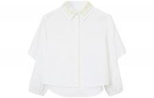 Рубашка детская Burberry с логотипом на воротнике, белый / золотой Рубашка детская Burberry с логотипом на воротнике, белый / золотой