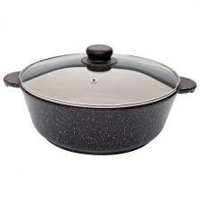 Жаровня Marusya 7328ж, антипригарная, литая, 4 л, 28 см, со стеклянной крышкой, черный мрамор Жаровня Marusya 7328ж, антипригарная, литая, 4 л, 28 см, со стеклянной крышкой, черный мрамор