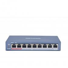 Неуправляемый PoE-коммутатор Hikvision Ethernet, PoE DS-3E0109P-E C УТ-00017152 оборудован восемью FE-портами RJ-45 с поддержкой PoE и FE-портом RJ-45. В режиме Extend PoE дальность передачи по витой паре достигает 250 м. При общем бюджете PoE в 115 Вт коммутатор выделяет на один порт до 30 Вт. При превышении нагрузки подает питание на порты согласно приоритетному распределению РоЕ для портов 1 и 2. DS-3E0109P-E (C) оснащен светодиодными индикаторами PoE, Link/Act и питания. Рабочие температуры - 0 °C… +40 °C. Питание - DC 48 В, 2.5 A. Максимальное энергопотребление - 120 Вт. Неуправляемый PoE-коммутатор Hikvision Ethernet, PoE DS-3E0109P-E C УТ-00017152 оборудован восемью FE-портами RJ-45 с поддержкой PoE и FE-портом RJ-45. В режиме Extend PoE дальность передачи по витой паре достигает 250 м. При общем бюджете PoE в 115 Вт коммутатор выделяет на один порт до 30 Вт. При превышении нагрузки подает питание на порты согласно приоритетному распределению РоЕ для портов 1 и 2. DS-3E0109P-E (C) оснащен светодиодными индикаторами PoE, Link/Act и питания. Рабочие температуры - 0 °C… +40 °C. Питание - DC 48 В, 2.5 A. Максимальное энергопотребление - 120 Вт.