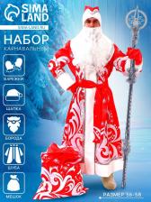 Карнавальный костюм «Дед Мороз», атлас, принт «Метель», р. 56-58, рост 180 см Карнавальный костюм «Дед Мороз», атлас, принт «Метель», р. 56-58, рост 180 см