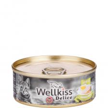 Wellkiss Влажный корм (консервы) для кошек, цыпленок с морковью, 100 гр. Wellkiss Влажный корм (консервы) для кошек, цыпленок с морковью, 100 гр.