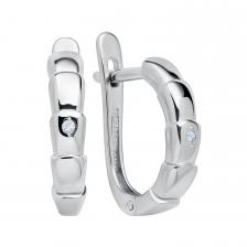 Серебряные серьги с бриллиантами и платинированием Серебряные серьги с бриллиантами и платинированием