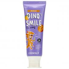 Детская гелевая зубная паста DINO's SMILE c ксилитом и вкусом манго, 60г, Consly Детская гелевая зубная паста DINO's SMILE c ксилитом и вкусом манго, 60г, Consly