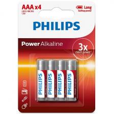 Батарейка Philips Power Alkaline, щелочная, 4ААА, в блистере (LR03P4B/97) Батарейка Philips Power Alkaline, щелочная, 4ААА, в блистере (LR03P4B/97)
