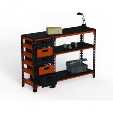 Стол-верстак ООО Металекс c одной тумбой, 950x1400x600 мм оранжево-чёрный 111173 Стол-верстак ООО Металекс c одной тумбой, 950x1400x600 мм оранжево-чёрный 111173