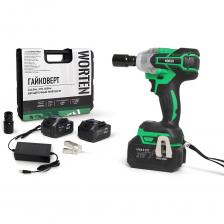 Гайковерт аккумуляторный бесщеточный WORTEN предназначен для закручивания/ослабления болтов и гаек, сборки деревянных конструкций, сантехнических и общестроительных работ. Этот гайковёрт имеет 3 режима/скорости для затягивания болтов и 2 режима для ослабления болтов. Каждый режим означает разные скорости и мощности. Пользователь выбирает подходящий режим исходя из конкретных задач. Благодаря большому крутящему моменту можно выполнять тяжелые работы. Не нуждается в наличии электросети за счет наличия литий-ионного аккумулятора. Бесщеточный двигатель экономно расходует заряд батареи, имеет большой КПД и отличается более долгим сроком службы. Совместим с аккумуляторами Makita-type BL-1830, BL-1840, BL-1850, BL-1860 DEKO Type UNV5.0, UNV4.0,UNV3.0,UNV2.0 До 30.06.2026 на данный товар действует условие безусловного возврата. Гайковерт аккумуляторный бесщеточный WORTEN предназначен для закручивания/ослабления болтов и гаек, сборки деревянных конструкций, сантехнических и общестроительных работ. Этот гайковёрт имеет 3 режима/скорости для затягивания болтов и 2 режима для ослабления болтов. Каждый режим означает разные скорости и мощности. Пользователь выбирает подходящий режим исходя из конкретных задач. Благодаря большому крутящему моменту можно выполнять тяжелые работы. Не нуждается в наличии электросети за счет наличия литий-ионного аккумулятора. Бесщеточный двигатель экономно расходует заряд батареи, имеет большой КПД и отличается более долгим сроком службы. Совместим с аккумуляторами Makita-type BL-1830, BL-1840, BL-1850, BL-1860 DEKO Type UNV5.0, UNV4.0,UNV3.0,UNV2.0 До 30.06.2026 на данный товар действует условие безусловного возврата.