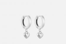 Серьги-кольца серебряные Сердце 2 шт BALTSILVER Серьги-кольца серебряные Сердце 2 шт BALTSILVER
