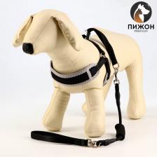 Шлейка с поводком, размер S, ОШ 26-67 см, ОГ 26-67 см, поводок 120x1 см, мягкая, с вертлюгом, чёрная Шлейка с поводком, размер S, ОШ 26-67 см, ОГ 26-67 см, поводок 120x1 см, мягкая, с вертлюгом, чёрная