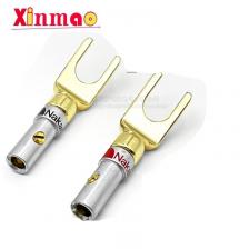 Чистый медный позолоченный банановый штекер средний канал Чистый медный позолоченный банановый штекер средний канал