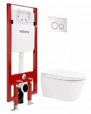 Комплект TECE Spring S955799 безободковый, слив торнадо, с инсталляцией, с крышкой микролифт Комплект TECE Spring S955799 безободковый, слив торнадо, с инсталляцией, с крышкой микролифт