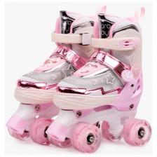 Детские роликовые коньки Amarobaby Glory, раздвижные со светящимися колесами, бежевый/розовый, размер 34-37 (AB24-35GL/0306-34) Детские роликовые коньки Amarobaby Glory, раздвижные со светящимися колесами, бежевый/розовый, размер 34-37 (AB24-35GL/0306-34)