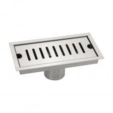 Трап линейный САНАКС 200 х 100 мм, вертикальный выпуск с гидрозатвором, с верхним бортиком, из нержавеющей стали марки SUS 304, цвет САТИН 00045 Трап линейный САНАКС 200 х 100 мм, вертикальный выпуск с гидрозатвором, с верхним бортиком, из нержавеющей стали марки SUS 304, цвет САТИН 00045