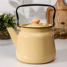 Чайник эмалированный, 3.5 л, без деколи, цвет бежевый Чайник эмалированный, 3.5 л, без деколи, цвет бежевый