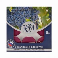 Чайные ароматические свечи "Тосканский виноград" 14х37,5 мм, запах: виноград, 2 упаковки по 9 шт Чайные ароматические свечи "Тосканский виноград" 14х37,5 мм, запах: виноград, 2 упаковки по 9 шт