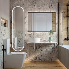 Мебель для ванной DIWO Элиста 100 белый мрамор, с раковиной Moduo 40 RING Мебель для ванной DIWO Элиста 100 белый мрамор, с раковиной Moduo 40 RING