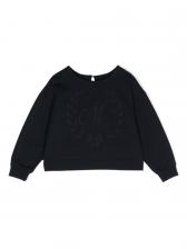 Monnalisa толстовка с вышитым логотипом, синий Monnalisa толстовка с вышитым логотипом, синий