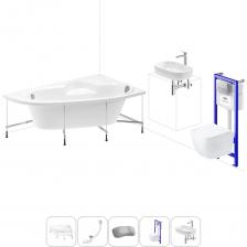 Комплексное предложение для обустройства ванной комнаты по специальной цене. Каждый элемент набора продуман и отвечает лучшим сантехническим решениям для ежедневного комфорта, максимальной гигиены и гарантирует надежный и безопасный монтаж. ВАННА ИЗ ЛИТЬЕВОГО АКРИЛА ОТ LAVINIA BOHO Акриловая ванна Bell Pro производится в размерах от 140*95 до 170*110 см с лево- и правосторонним разворотом, отлично подходит как для небольших помещений, так и для просторных ванных комнат. Угловое расположение чаши позволяет эффективно использовать доступное пространство: одновременно иметь увеличенную длину купели для комфортного купания и оптимальный объем для принятия душа. Отлитый подголовник и сиденье создают дополнительный комфорт для полной релаксации. Широкие площадки на бортиках — идеальное место для размещения косметики и предметов гигиены. Усиленный армированный корпус отлично сохраняет форму и не деформируется при нагрузках и наполнении чаши горячей водой. ПРОЧНЫЙ КАРКАС ИЗ СТАЛИ Ванна монтируется на усиленный стальной каркас и стабилизируется креплениями к стене. Конструкция надежно фиксирует чашу и равномерно распределяет динамическую нагрузку до 500 кг. Регулировка опор по высоте нивелирует перепады уровня пола на различных поверхностях. СИФОН С ПОВЫШЕННОЙ ФУНКЦИОНАЛЬНОСТЬЮ Автоматический слив-перелив Useful Extras от Wellsee с донным клапаном click-clack и съемной накладкой на перелив изготовлен из полипропилена повышенной прочности. Накладка на перелив и крышка донного клапана выполнены из латуни. Функция верхней очистки позволяет с легкостью устранять возможные засоры, а плоский гидрозатвор служит барьером для неприятных канализационных газов и занимает минимум места под ванной. ПОДГОЛОВНИК НА САМОКЛЕЯЩЕЙСЯ ЛЕНТЕ Подголовник на ванну от Wellsee из вспененного полиуретана с гелевой структурой гипоаллергенен и безопасен для здоровья человека. Благодаря волнообразной форме и высокой эластичности подушка мгновенно адаптируется к изгибам тела, равномерно распределяет нагрузку в шейно-воротниковой зоне. Поверхность изделия не впитывает влагу и запахи, что гарантирует высокий уровень гигиены и износостойкость при продолжительном контакте с водой. ПОДВЕСНОЙ УНИТАЗ LAVINIA BOHO СО 100% ОТКРЫТЫМ КРАЕМ Безободковая чаша One из санфарфора со скрытым креплением обладает повышенной прочностью и износостойкостью, не скапливает грязь и сокращает рост бактерий. Стенки качественно омываются с первого смыва без брызг, что обеспечивает 100% гигиеничность и простоту в уходе за изделием. При мощном каскадном смыве выделения сразу попадают в воду и блокируются жидкостью, минимизируя распространение неприятных запахов. Сиденье с крышкой из дюропласта со встроенными в петли демпферами опускаются мягко и бесшумно. Установить или снять конструкцию можно всего за несколько секунд одним нажатием. Изделие выдерживает нагрузку до 400 кг и имеет более 100.000 циклов открывания/закрывания. УНИВЕРСАЛЬНАЯ ИНСТАЛЛЯЦИЯ С БЕСШОВНЫМ БАЧКОМ Инсталляционная система Lavinia Boho Relfix с универсальным креплением позволяет производить не только стандартный «прямой» монтаж рамы к стене, но и осуществлять «поворотный» монтаж, вплоть до установки в угол помещения. Цельнолитой бачок системы изготовлен из долговечного полимерного материала HDPE и изолирован от конденсационной влаги. Все соединительные элементы бачка для подключения инсталляции к трубопроводу изготовлены из латуни. ДИСПЕНСЕР ДЛЯ ДЕЗОДОРАЦИИ Дозатор для дезинфицирующих средств поддерживает гигиену унитаза и аромат свежести в туалетной комнате. При каждом смыве с водой поступает одинаковое количество дезинфицирующего средства, которое равномерно распределяется по чаше унитаза. УЛЬТРАТОНКАЯ КЛАВИША СМЫВА Клавиша изготовлена из высококачественного пластика с антибактериальным покрытием SanitiZed и легко очищается от загрязнений. Механизм активации смыва рассчитан на 200.000 циклов (или 15 лет бесперебойной работы). ЗВУКОИЗОЛЯЦИОННАЯ ПАНЕЛЬ Шумоизоляционная пластина Lavinia Boho RelFix снижает шум воды, сливаемой из бачка инсталляционной системы. Дополнительно панель служит амортизирующей прослойкой между кер Комплексное предложение для обустройства ванной комнаты по специальной цене. Каждый элемент набора продуман и отвечает лучшим сантехническим решениям для ежедневного комфорта, максимальной гигиены и гарантирует надежный и безопасный монтаж. ВАННА ИЗ ЛИТЬЕВОГО АКРИЛА ОТ LAVINIA BOHO Акриловая ванна Bell Pro производится в размерах от 140*95 до 170*110 см с лево- и правосторонним разворотом, отлично подходит как для небольших помещений, так и для просторных ванных комнат. Угловое расположение чаши позволяет эффективно использовать доступное пространство: одновременно иметь увеличенную длину купели для комфортного купания и оптимальный объем для принятия душа. Отлитый подголовник и сиденье создают дополнительный комфорт для полной релаксации. Широкие площадки на бортиках — идеальное место для размещения косметики и предметов гигиены. Усиленный армированный корпус отлично сохраняет форму и не деформируется при нагрузках и наполнении чаши горячей водой. ПРОЧНЫЙ КАРКАС ИЗ СТАЛИ Ванна монтируется на усиленный стальной каркас и стабилизируется креплениями к стене. Конструкция надежно фиксирует чашу и равномерно распределяет динамическую нагрузку до 500 кг. Регулировка опор по высоте нивелирует перепады уровня пола на различных поверхностях. СИФОН С ПОВЫШЕННОЙ ФУНКЦИОНАЛЬНОСТЬЮ Автоматический слив-перелив Useful Extras от Wellsee с донным клапаном click-clack и съемной накладкой на перелив изготовлен из полипропилена повышенной прочности. Накладка на перелив и крышка донного клапана выполнены из латуни. Функция верхней очистки позволяет с легкостью устранять возможные засоры, а плоский гидрозатвор служит барьером для неприятных канализационных газов и занимает минимум места под ванной. ПОДГОЛОВНИК НА САМОКЛЕЯЩЕЙСЯ ЛЕНТЕ Подголовник на ванну от Wellsee из вспененного полиуретана с гелевой структурой гипоаллергенен и безопасен для здоровья человека. Благодаря волнообразной форме и высокой эластичности подушка мгновенно адаптируется к изгибам тела, равномерно распределяет нагрузку в шейно-воротниковой зоне. Поверхность изделия не впитывает влагу и запахи, что гарантирует высокий уровень гигиены и износостойкость при продолжительном контакте с водой. ПОДВЕСНОЙ УНИТАЗ LAVINIA BOHO СО 100% ОТКРЫТЫМ КРАЕМ Безободковая чаша One из санфарфора со скрытым креплением обладает повышенной прочностью и износостойкостью, не скапливает грязь и сокращает рост бактерий. Стенки качественно омываются с первого смыва без брызг, что обеспечивает 100% гигиеничность и простоту в уходе за изделием. При мощном каскадном смыве выделения сразу попадают в воду и блокируются жидкостью, минимизируя распространение неприятных запахов. Сиденье с крышкой из дюропласта со встроенными в петли демпферами опускаются мягко и бесшумно. Установить или снять конструкцию можно всего за несколько секунд одним нажатием. Изделие выдерживает нагрузку до 400 кг и имеет более 100.000 циклов открывания/закрывания. УНИВЕРСАЛЬНАЯ ИНСТАЛЛЯЦИЯ С БЕСШОВНЫМ БАЧКОМ Инсталляционная система Lavinia Boho Relfix с универсальным креплением позволяет производить не только стандартный «прямой» монтаж рамы к стене, но и осуществлять «поворотный» монтаж, вплоть до установки в угол помещения. Цельнолитой бачок системы изготовлен из долговечного полимерного материала HDPE и изолирован от конденсационной влаги. Все соединительные элементы бачка для подключения инсталляции к трубопроводу изготовлены из латуни. ДИСПЕНСЕР ДЛЯ ДЕЗОДОРАЦИИ Дозатор для дезинфицирующих средств поддерживает гигиену унитаза и аромат свежести в туалетной комнате. При каждом смыве с водой поступает одинаковое количество дезинфицирующего средства, которое равномерно распределяется по чаше унитаза. УЛЬТРАТОНКАЯ КЛАВИША СМЫВА Клавиша изготовлена из высококачественного пластика с антибактериальным покрытием SanitiZed и легко очищается от загрязнений. Механизм активации смыва рассчитан на 200.000 циклов (или 15 лет бесперебойной работы). ЗВУКОИЗОЛЯЦИОННАЯ ПАНЕЛЬ Шумоизоляционная пластина Lavinia Boho RelFix снижает шум воды, сливаемой из бачка инсталляционной системы. Дополнительно панель служит амортизирующей прослойкой между кер