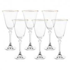 Набор бокалов для красного вина Crystalite Bohemia Asio отводка золото 250 мл 6 шт Набор бокалов для красного вина Crystalite Bohemia Asio отводка золото 250 мл 6 шт