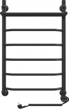 Полотенцесушитель электрический EWRIKA Сафо Сафо FТ 90x55 см, подключение справа, матовый черный, лесенка, с полкой Полотенцесушитель электрический EWRIKA Сафо Сафо FТ 90x55 см, подключение справа, матовый черный, лесенка, с полкой