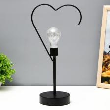 Ночник настольный «Сердце» LED от батареек 3хААА черный 11x16.5x36.4 см RISALUX Ночник настольный «Сердце» LED от батареек 3хААА черный 11x16.5x36.4 см RISALUX