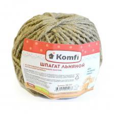 Льняной шпагат Komfi 50 м, 1250 текс, бурый 86308 Льняной шпагат Komfi 50 м, 1250 текс, бурый 86308