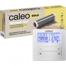 Комплект теплого пола CALEO GOLD с аналоговым терморегулятором CALEO C950. CALEO Gold это теплый пленочный пол от производителя CALEO. CALEO GOLD обладает эффектом саморегуляции – при увеличении температуры пола потребляемая мощность снижается в 1.5 раза, что позволяет экономить до 30% электроэнергии по сравнению с нагревательными кабелями. Этот инфракрасный пленочный пол оснащен антиискровой сеткой, имеет шаг линии отреза 20 см, а гарантийный срок составляет 15 лет.CALEO C950 это накладной цифровой программируемый терморегулятор для управления теплым полом, обогревателями и конвекторами. Термостат обладает функцией недельного программирования, защитой от детей и работает по двум датчикам температуры. Современный внешний вид терморегулятора идеально подойдет под любой интерьер. CALEO C950 имеет информативный дисплей и понятный интерфейс. Комплект теплого пола CALEO GOLD с аналоговым терморегулятором CALEO C950. CALEO Gold это теплый пленочный пол от производителя CALEO. CALEO GOLD обладает эффектом саморегуляции – при увеличении температуры пола потребляемая мощность снижается в 1.5 раза, что позволяет экономить до 30% электроэнергии по сравнению с нагревательными кабелями. Этот инфракрасный пленочный пол оснащен антиискровой сеткой, имеет шаг линии отреза 20 см, а гарантийный срок составляет 15 лет.CALEO C950 это накладной цифровой программируемый терморегулятор для управления теплым полом, обогревателями и конвекторами. Термостат обладает функцией недельного программирования, защитой от детей и работает по двум датчикам температуры. Современный внешний вид терморегулятора идеально подойдет под любой интерьер. CALEO C950 имеет информативный дисплей и понятный интерфейс.
