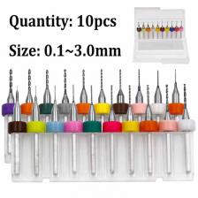 Набор карбидных сверл для печатной платы 10 шт. Набор карбидных сверл для печатной платы 10 шт.