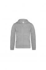 Однотонная куртка с капюшоном на полной молнии B&C, серый Однотонная куртка с капюшоном на полной молнии B&C, серый