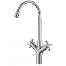 Смеситель для кухни Voda Dive хром с гибким изливом двухвентильный (DV519flex) Смеситель для кухни Voda Dive хром с гибким изливом двухвентильный (DV519flex)